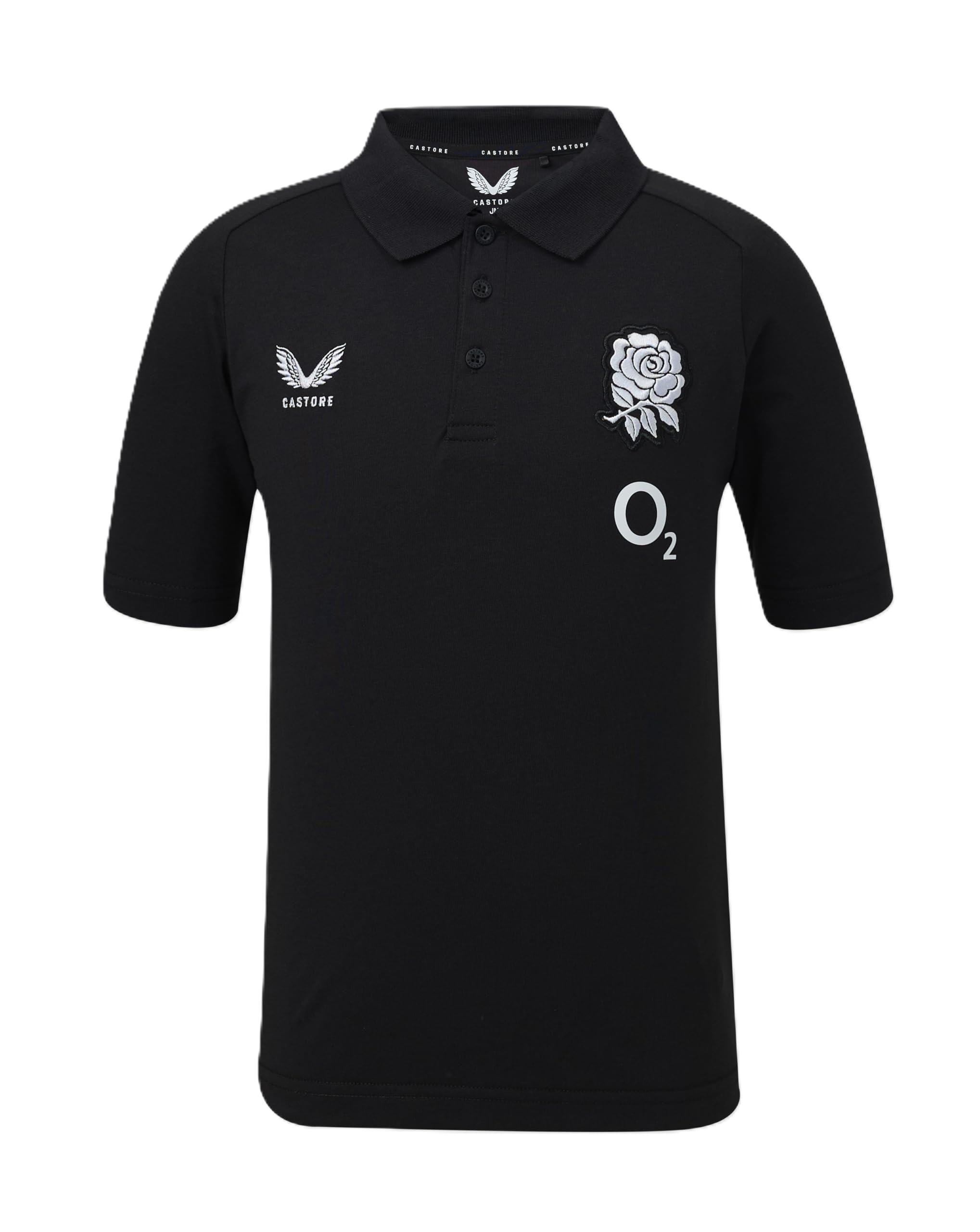 Castore England Rugby Women's Off Pitch Polo, Black, 12