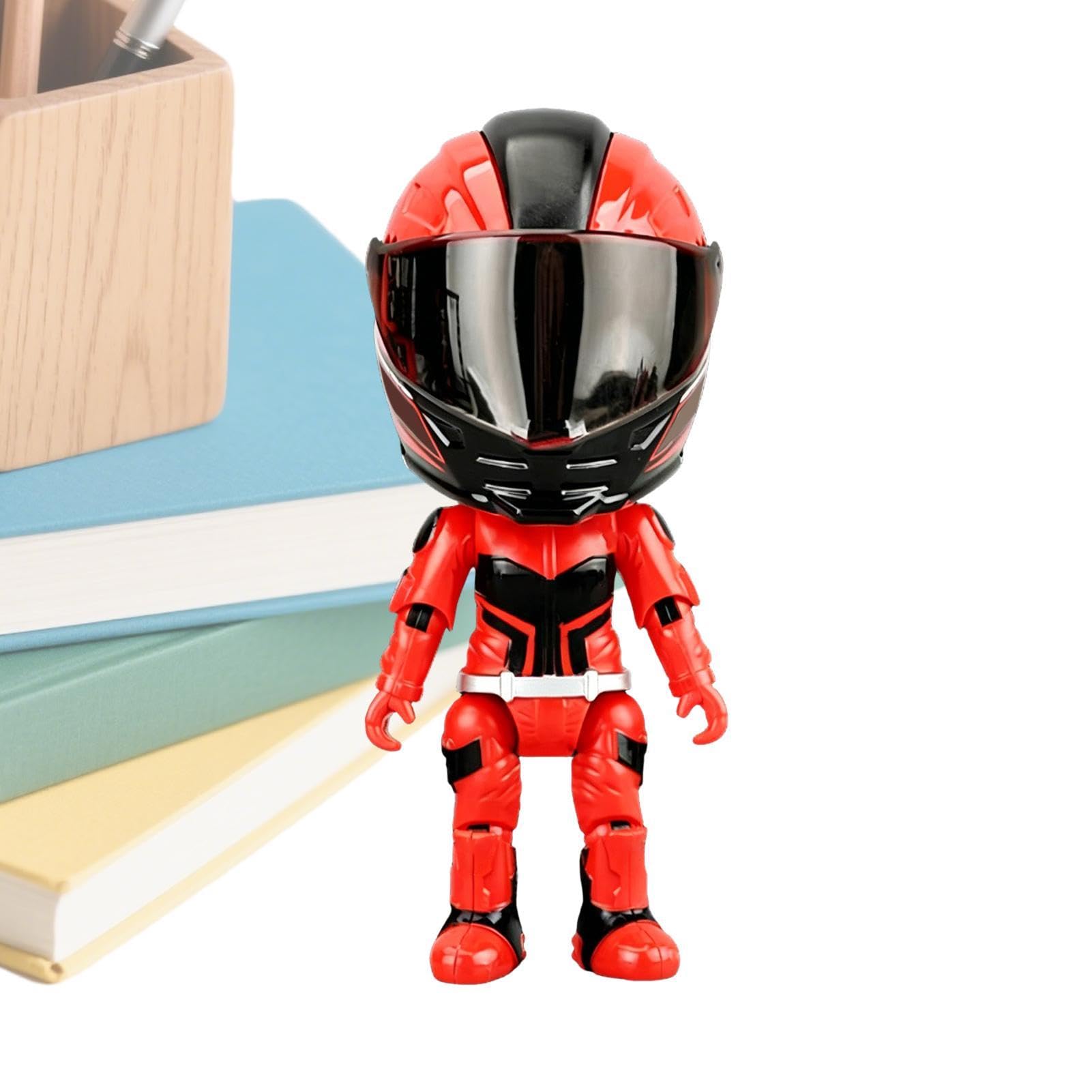Générique Figurines De Jouet Figurines À Casque Transformable | Petite Figurine de Motard d'Action Pour Adultes Temps De Décoration Intérieure Bureau Bibliothèque Chambre Universitaire