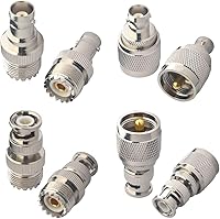 Vista 8 de onelinkmore Pro Series - Juego de adaptadores BNC a UHF de 4 piezas (PL259 SO239 a BNC macho/hembra) – Conectores coaxiales de RF aislados con PTFE