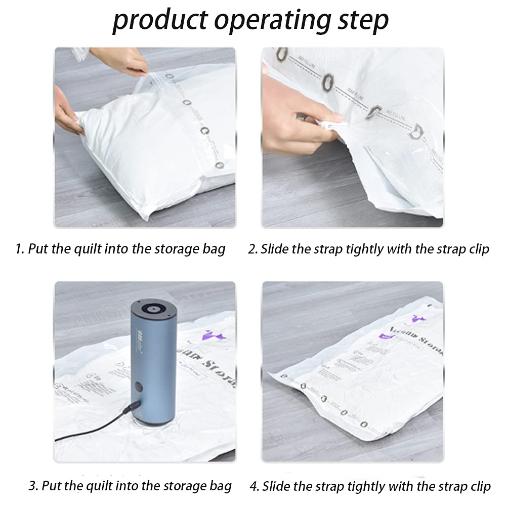 Máquina de embalaje al vacío, 5 en 1 máquina de sellado al vacío de alimentos secos húmedos conveniente bolsa de vacío automática pequeña bolsa selladora de bolsas, 19.1 x 7.4 x 6.4 cm (gris)