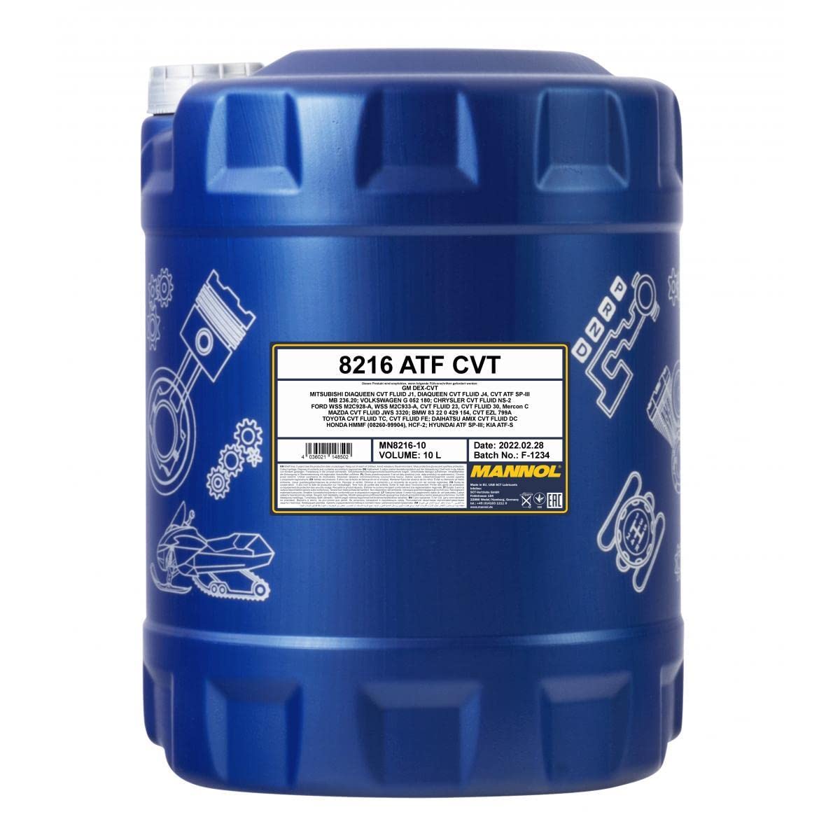 Set 50 Liter 85416182 5022 MN8216-10 CT4504 MANNOL Scheibenreiniger Konzentrant 1:100 250ml 10L Automatikgetriebeöle 8216 for CVT Auslaufschlauch