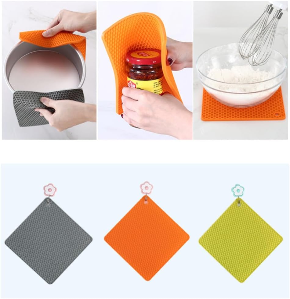 4pcs Cup Mat Honeycomb Food Grade Silicone Slip Resistant Insulation