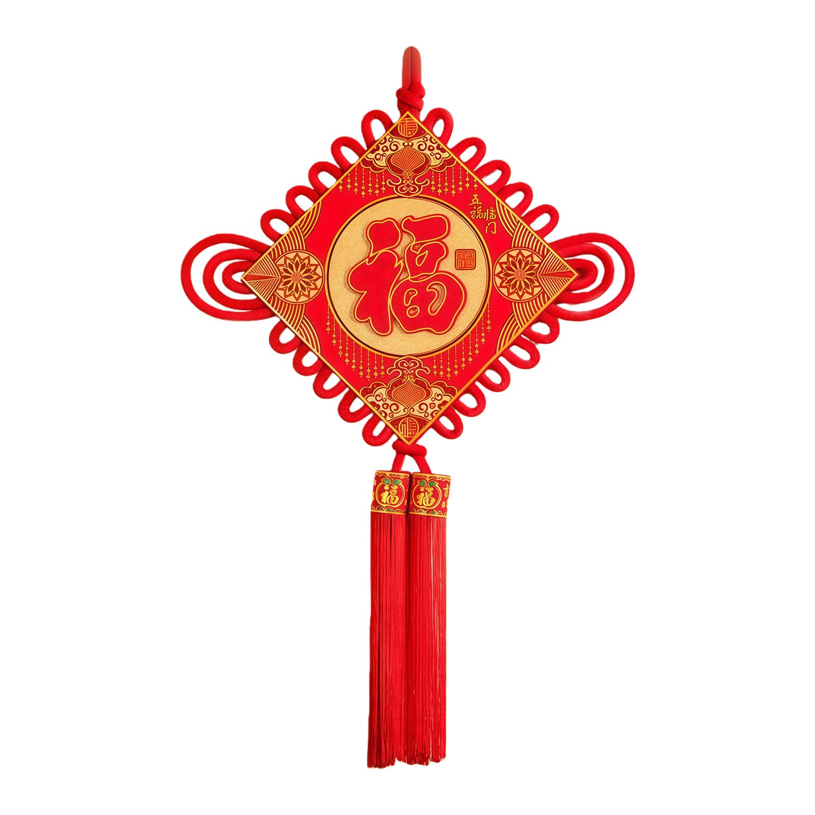 Buxuaaaa Chinese Knot Wall Ornament Velvety Fabric Chinese Knot Festival Hanging Decoration for Wall Window Entryway Enhancement Velvety Pendant