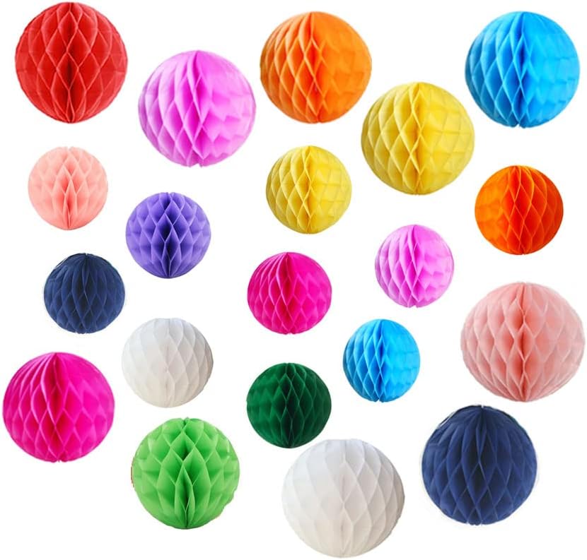 20pcs 3''6'' Honeycomb Balls Colorful Party Honeycomb Balls Decoration