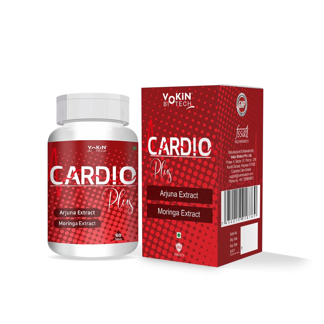 Vokin Biotech Natural CardioPlus with Arjuna Extract & Moringa Extract 60 Tablets