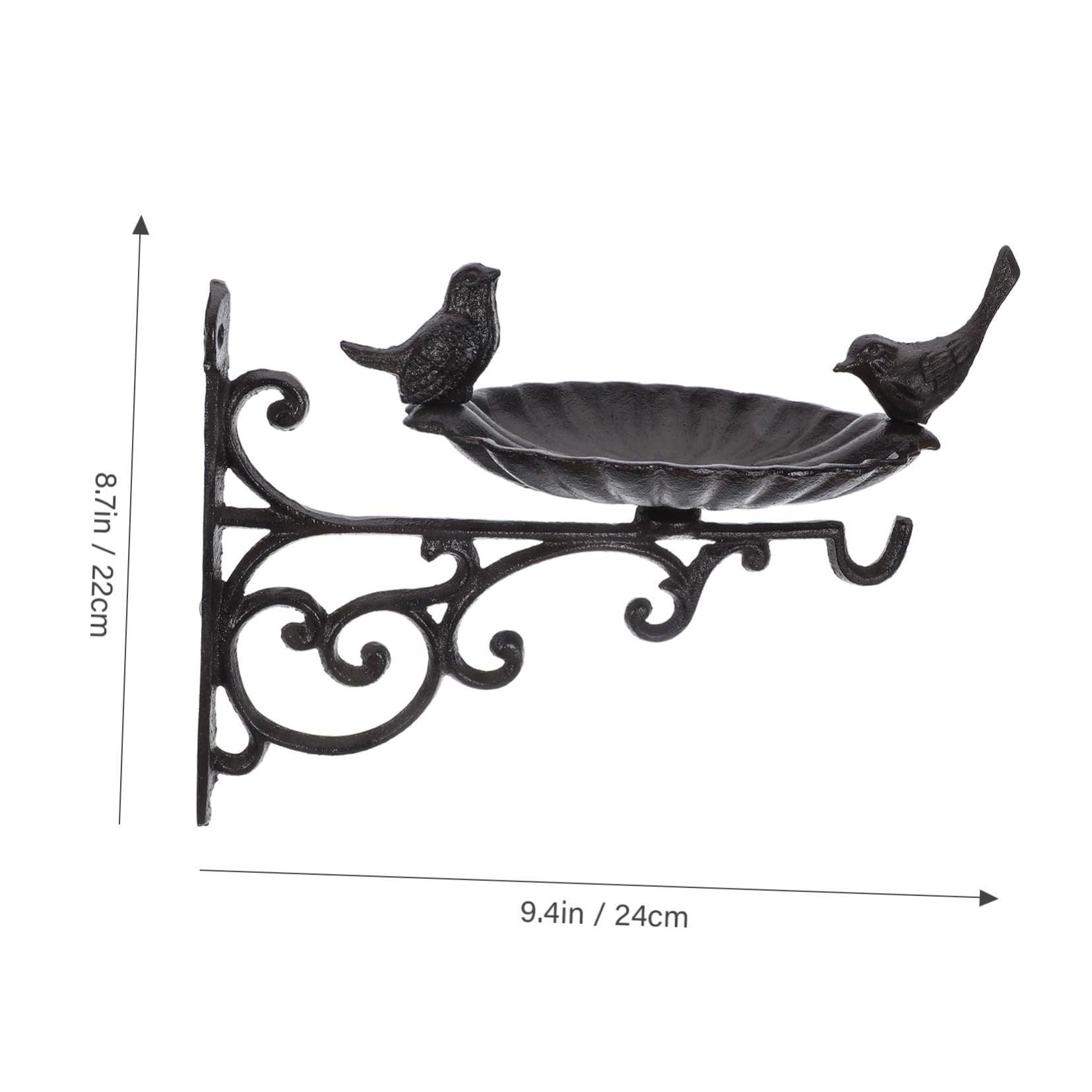 Comedero Para Pájaros De Hierro Diseño Decorativo y Cuenco Montaje Pared Accesorio De Jardín Para Alimentación y Bebedero De Aves Resistente