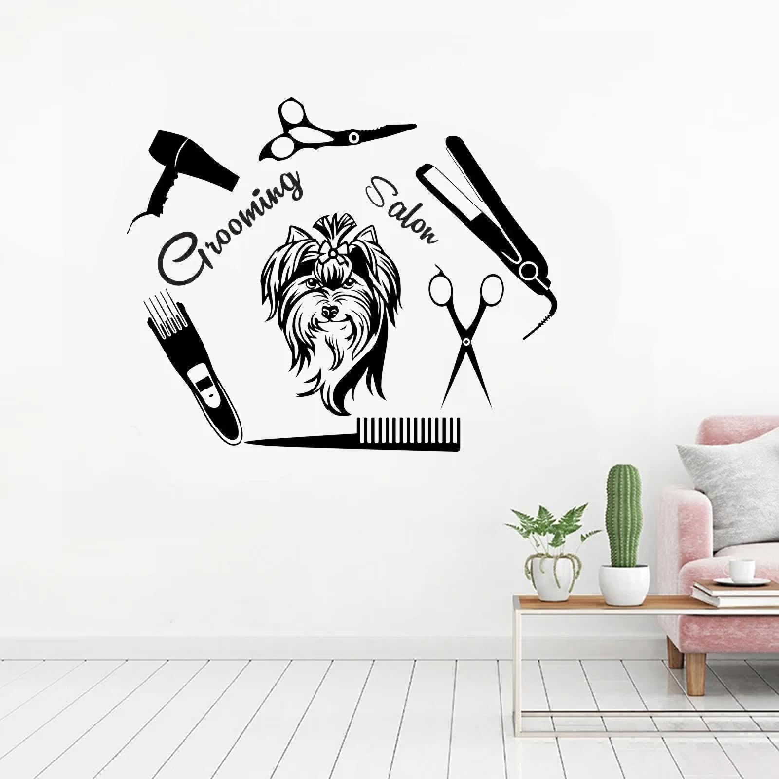 YOUOUSI Pet Shop wall Stickers, Beauty Salon wall Stickers, pet Clinic wall Vinyl wall Art Decals