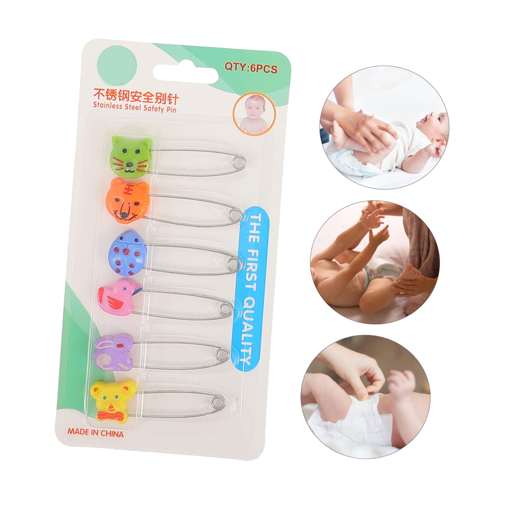 Toyvian Épingles de Sûreté Résistantes Lavage en Machine en Acier Inoxydable pour Bébé Lot de 30 Verrouillage Sécurisé pour Couches et Accessoires Animaux