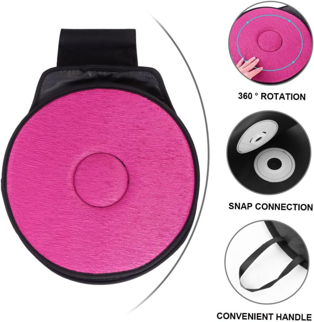 OSALADI Auto Seat Cushion Round Car Seat Pillow for Back Hip Support Anti-Slip Base