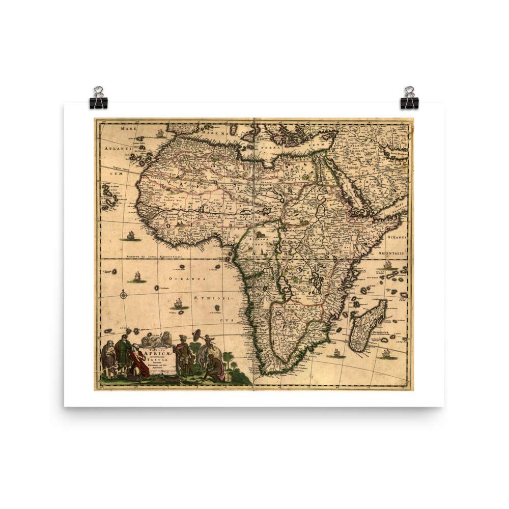 Carte de l'Afrique de 1688 affiche pour mur vide salon