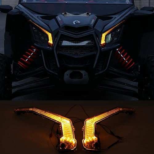Miniatura 6 de HAKA TOUGH Luces LED delanteras X3, luces direccionales con luz blanca y amarilla para Can Am Maverick X3 XDS XRS Max Turbo RMaverick Trail Sport