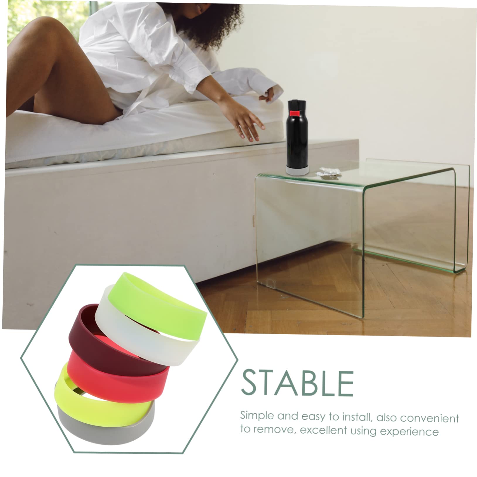 PRETYZOOM 5 Juegos De Fundas De Silicona para Vasos De Agua Resistentes Al Calor para Botellas De Vidrio De Silicona Sencillas Aislantes 12 Unidades X 5