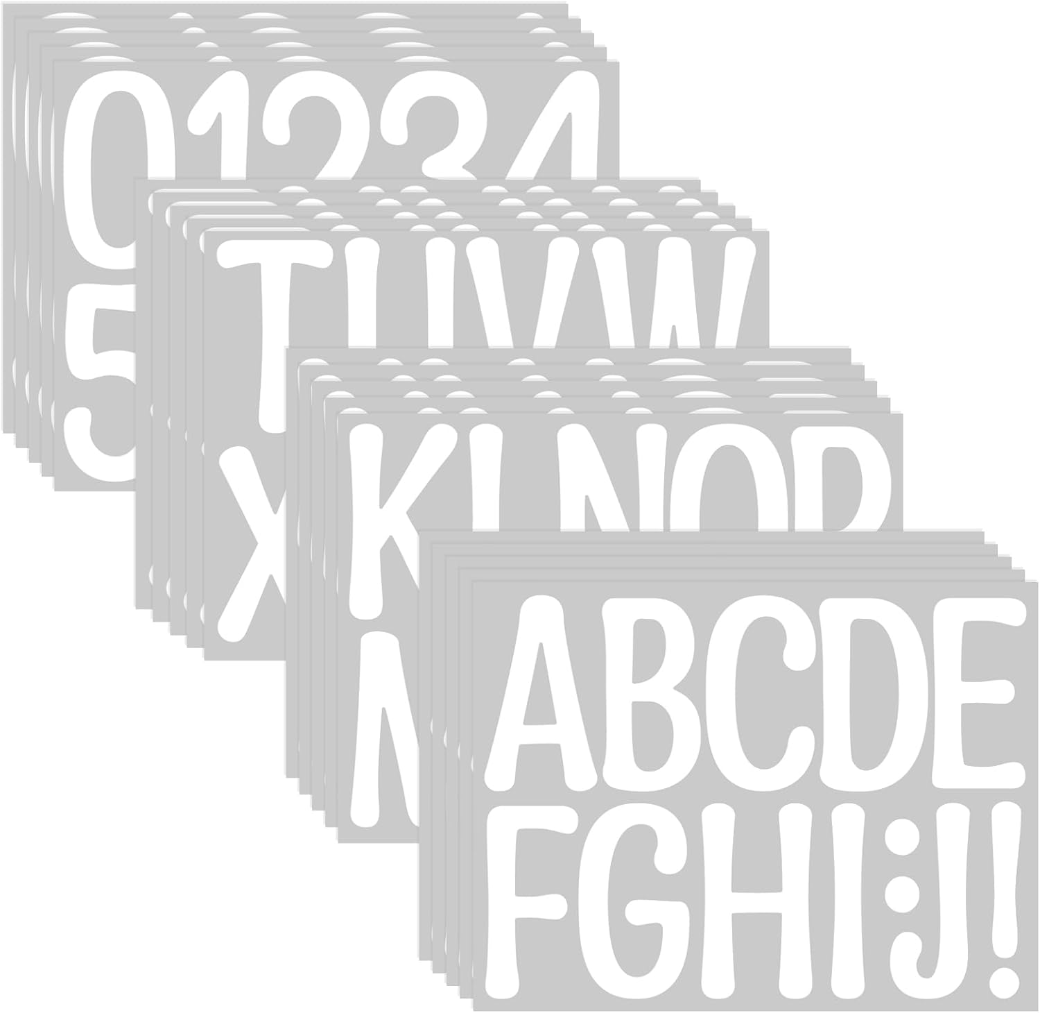 20 Sheets Alphabet Stickers 4 in Letter and Numbers Stickers 240PCS Vinyl Self Adhesive Stickers for Mailbox,Window,Door,Cars,Homes,Poster Board,Bulletin Board, Address Numbers(4In,White)