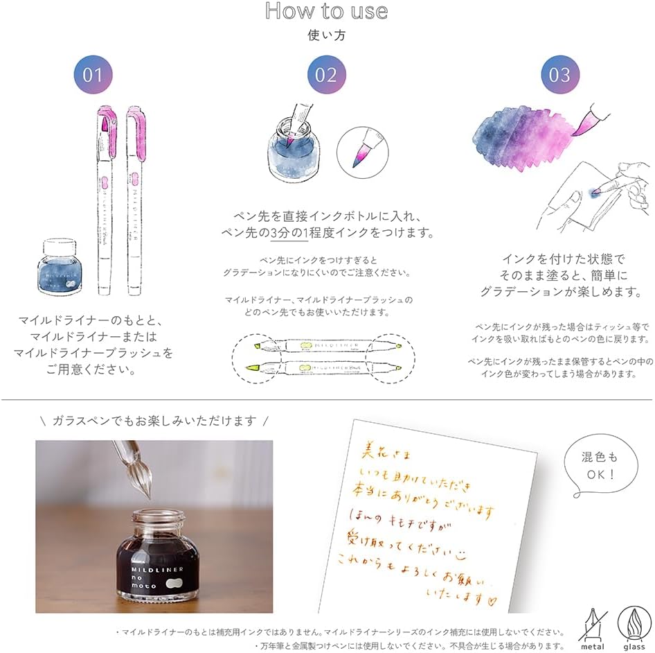 Zebra Highlighter, Bottle Ink, Under Mild Dark Blue P-WI1-MDB