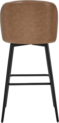 Miniatura 8 de Watson & Whitely - Taburetes de bar de altura de mostrador, juego de 2, taburetes de bar tapizados con giro de 360 y respaldo con patas de metal,