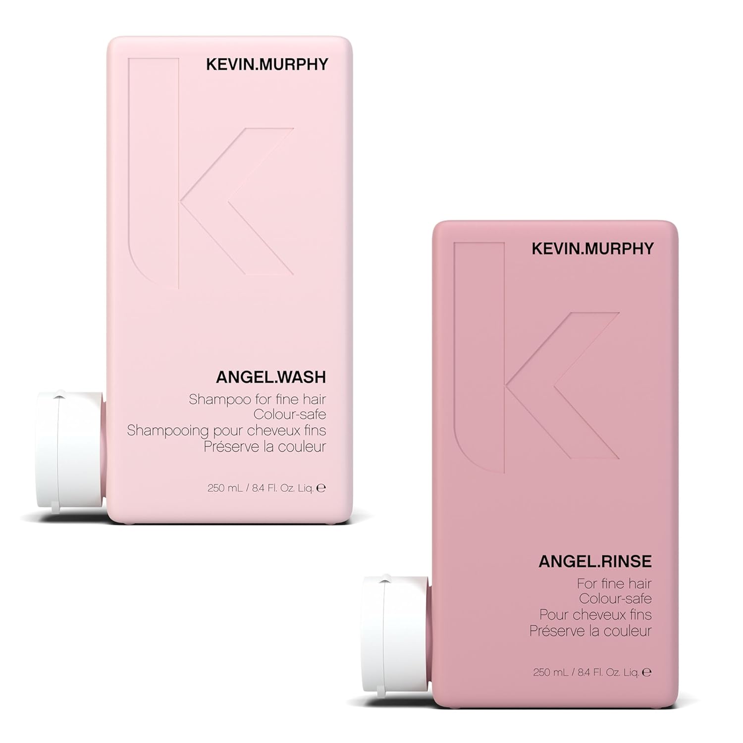 KEVIN.MURPHY ANGEL.WASH & RINSE - Restorative Shampoo & Hair Repair Conditioner - For Fine Coloured Hair - Colour Safe Conditioner - Sulphate & Paraben Free - 250 mL / 8.4 fl oz - 2 Pack
