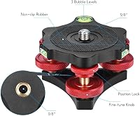 Andoer Tripod Leveling Base Alumínium Szintezővel Canon Nikon Sony DSLR Kamerához 5