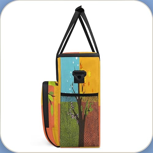 Miniatura 4 de Bolsa de transporte para cafetera de árbol con impresión abstracta para Keurig K-Mini o K-Mini Plus K-Cup Pods Almacenamiento portátil Cafetera