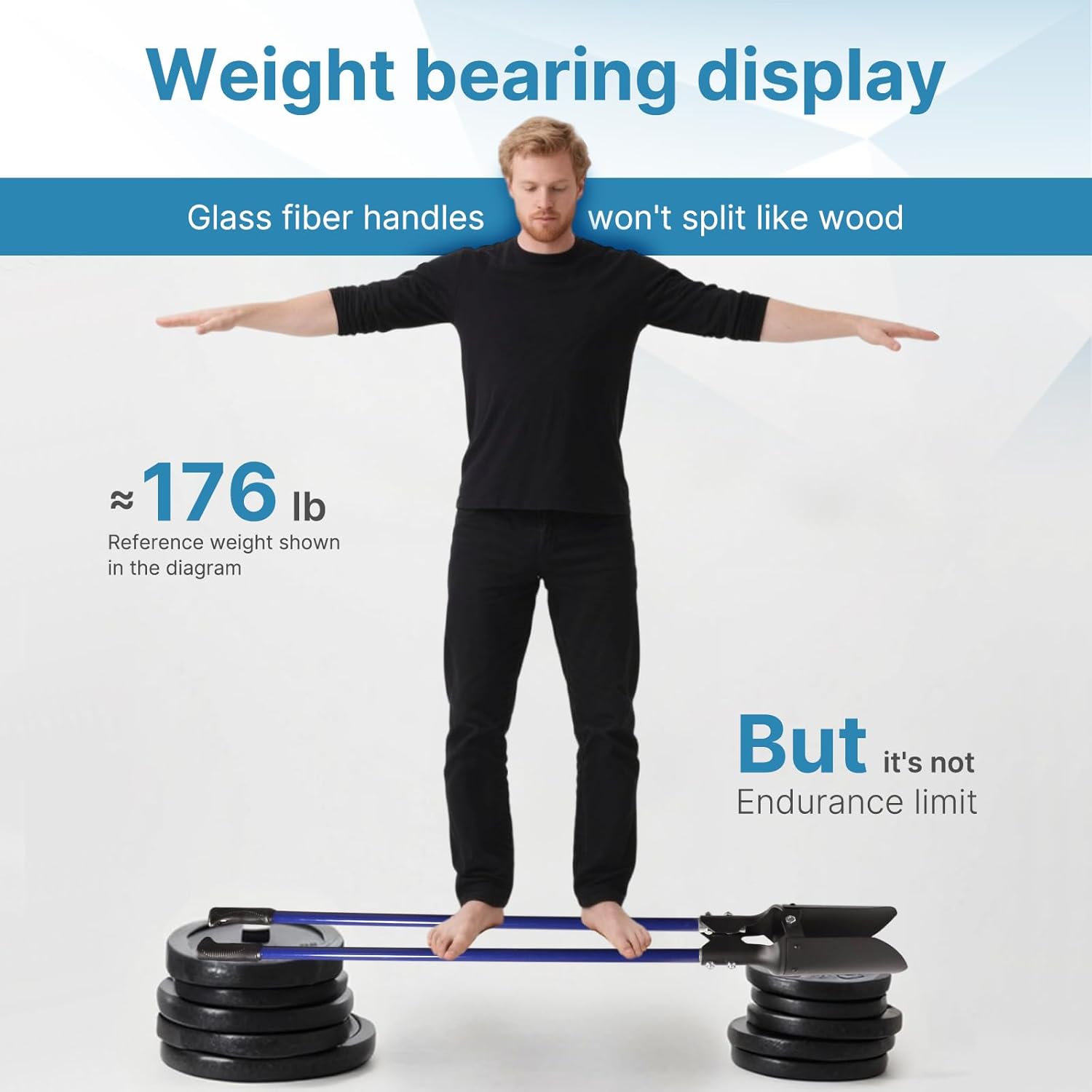 Post Hole Digger, 58 Inch Heavy Duty Manual Posthole Digger with Fiberglass Handle & Carbon Steel Blades for Fence Post, Mailbox, Gardening and Planting