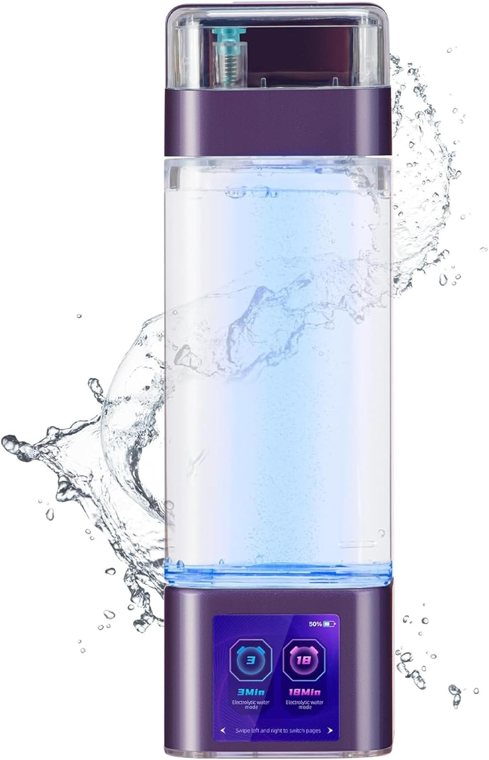 Upgraded Hydrogen Water Bottle Deluxe Version, Up to 12000PPB, Smart Touchscreen Control SPE Hydrogen Generator with LED Display Portable Hydrogen Water Generator for Sports/Home/Office