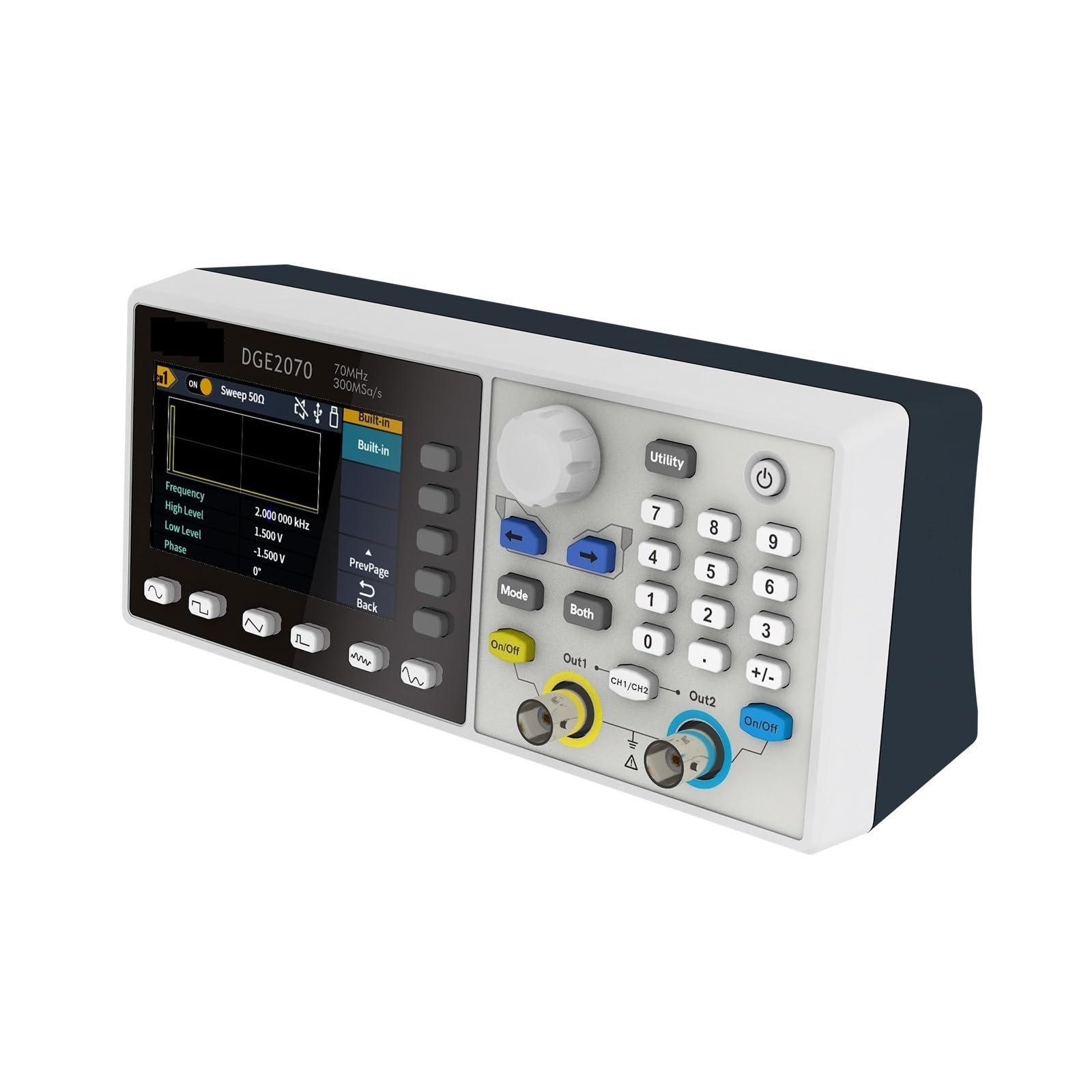 Osciloscopio Digital, Generador de Forma de Onda arbitraria 300MSa/s Osciloscopio Digital de Doble Canal de 35MHz / 70Mhz para la Industria de Mantenimiento y educación(DGE2070)