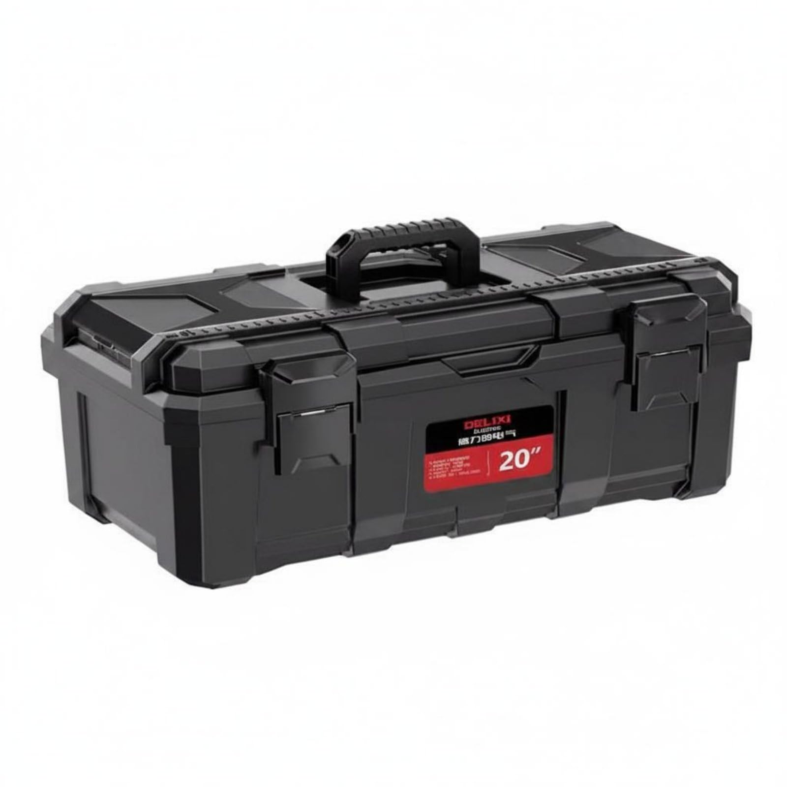 Contenitore per Attrezzi Scatola Organizer Cassettiera Valigetta Portautensili in PP Rinforzato per Officina, 20 Pollici, Fibbia In Plastica + Scatola Portaoggetti