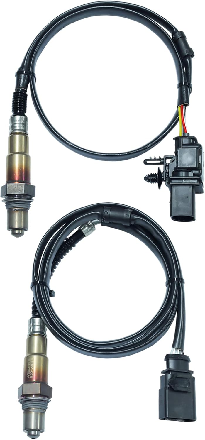 Air Fuel Ratio O2 Oxygen Sensor Upstream and Downstream Fit for Audi A4 Quattro Q5 A5 Quattro A6 Quattro allroad, 2009 2010 2012 2013 2014 2015 2016 2017 L4 2.0L,#250-24672 250-25040, 2Pcs