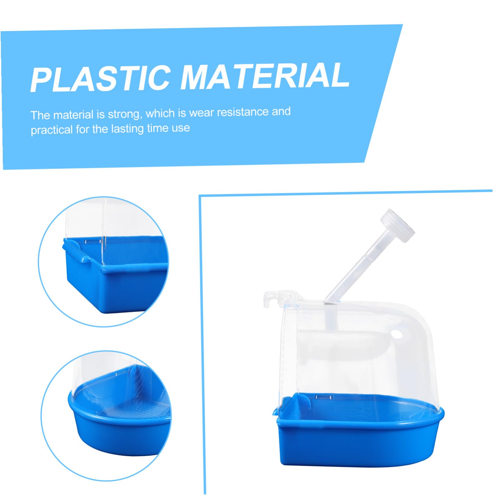 Gatuida Vasca da Bagno per Uccelli in Plastica Vassoio Rimovibile, Dimensioni Grandi per Pappagalli e Uccelli Domestici, per Gabbie e Bagni Comodi