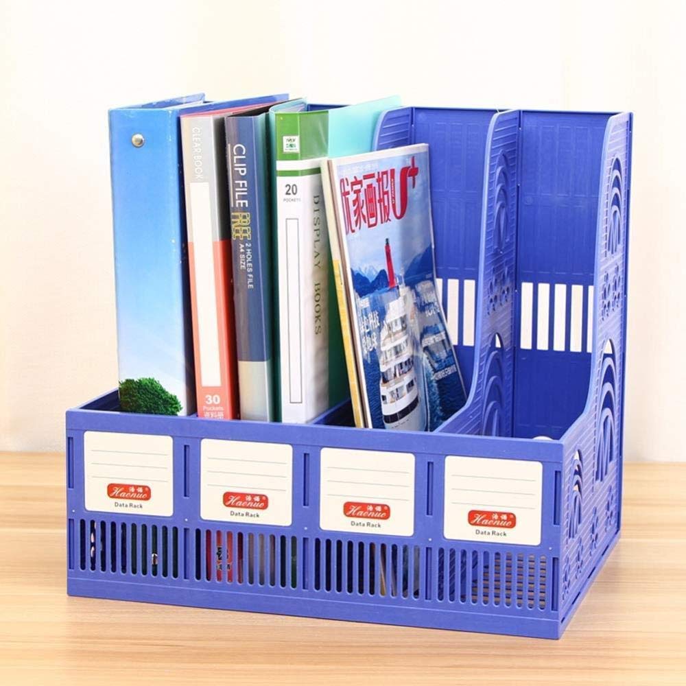 Scaffali per Documenti, ripiano per File in Rete a 4 sezioni, Portadocumenti da Tavolo Porta Libri di Carta Vassoio Documenti Organizer Scatola di immagazzinaggio Ufficio Scolastico
