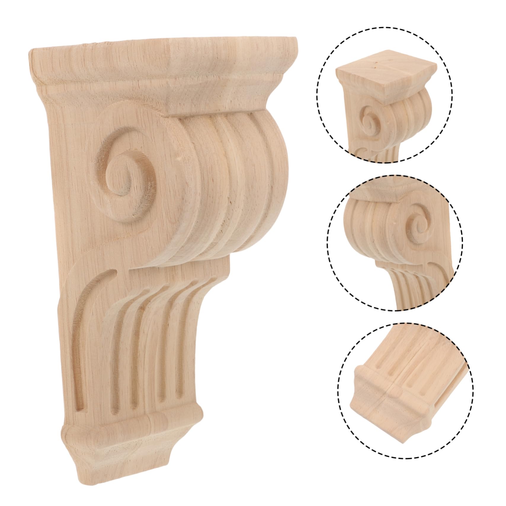 Elegante Holzsäulen Eckleiste mit Dekorativem Design Künstlerisch Geschnitzt Leicht zu Bemalen für Wand und Möbeldekoration im Wohnraum