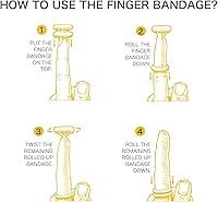 Vista 6 de Dimora Dediles, Paquete de 60 (Tamaño Mediano) Protectores de Dedos, Vendajes Transpirables para el Cuidado de Heridas, Mangas Elásticas para Blanco