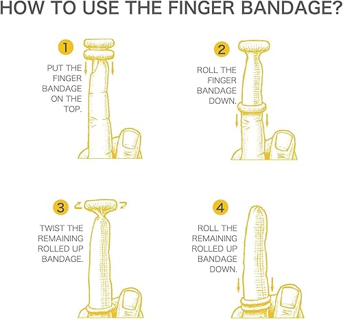 Miniatura 6 de Dimora Dediles, Paquete de 60 (Tamaño Mediano) Protectores de Dedos, Vendajes Transpirables para el Cuidado de Heridas, Mangas Elásticas para