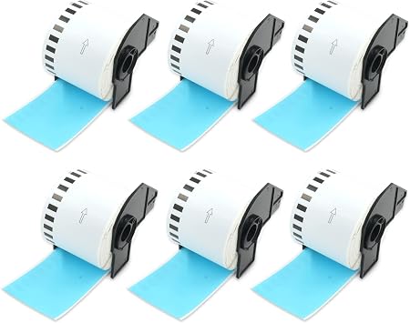 BETCKEY Replace for Brother DK-2205 2.4in x 100ft Light Blue Labels[6 Roll]
