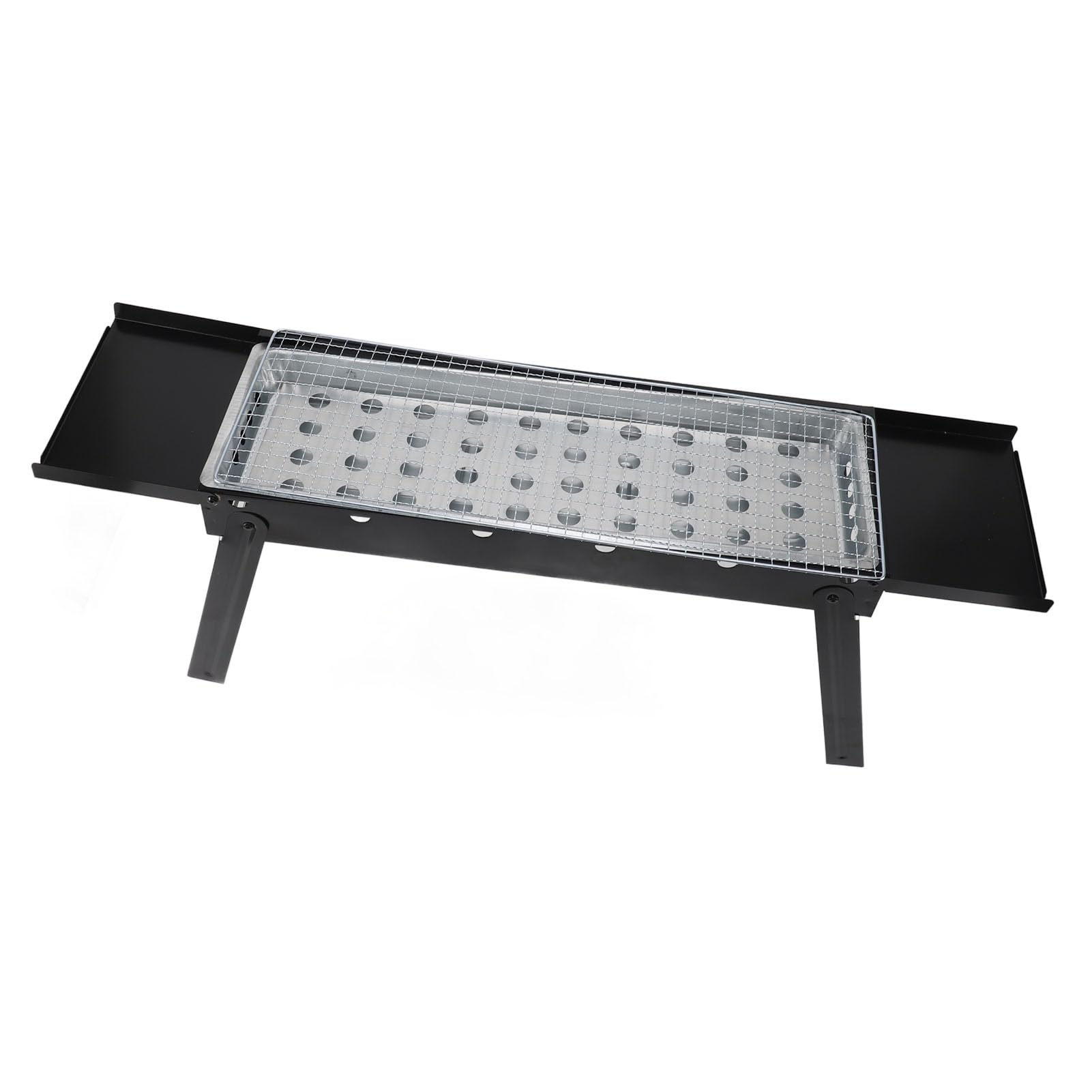 Składany Grill Węglowy ze Stali Nierdzewnej Stabilna Konstrukcja Wielofunkcyjne Zastosowanie na Pikniki 23,6x8,7x12,6 Cala Wyciągany Grill Węglowy