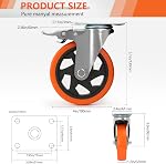4 Roues de roulette de verrouillage de pouce Ensemble de 4, 2 Fixé 2 Frein PU | Roulettes fixes et verrouillables assurent un mouvement stable, un freinage sûr et un roulement adapté au sol.