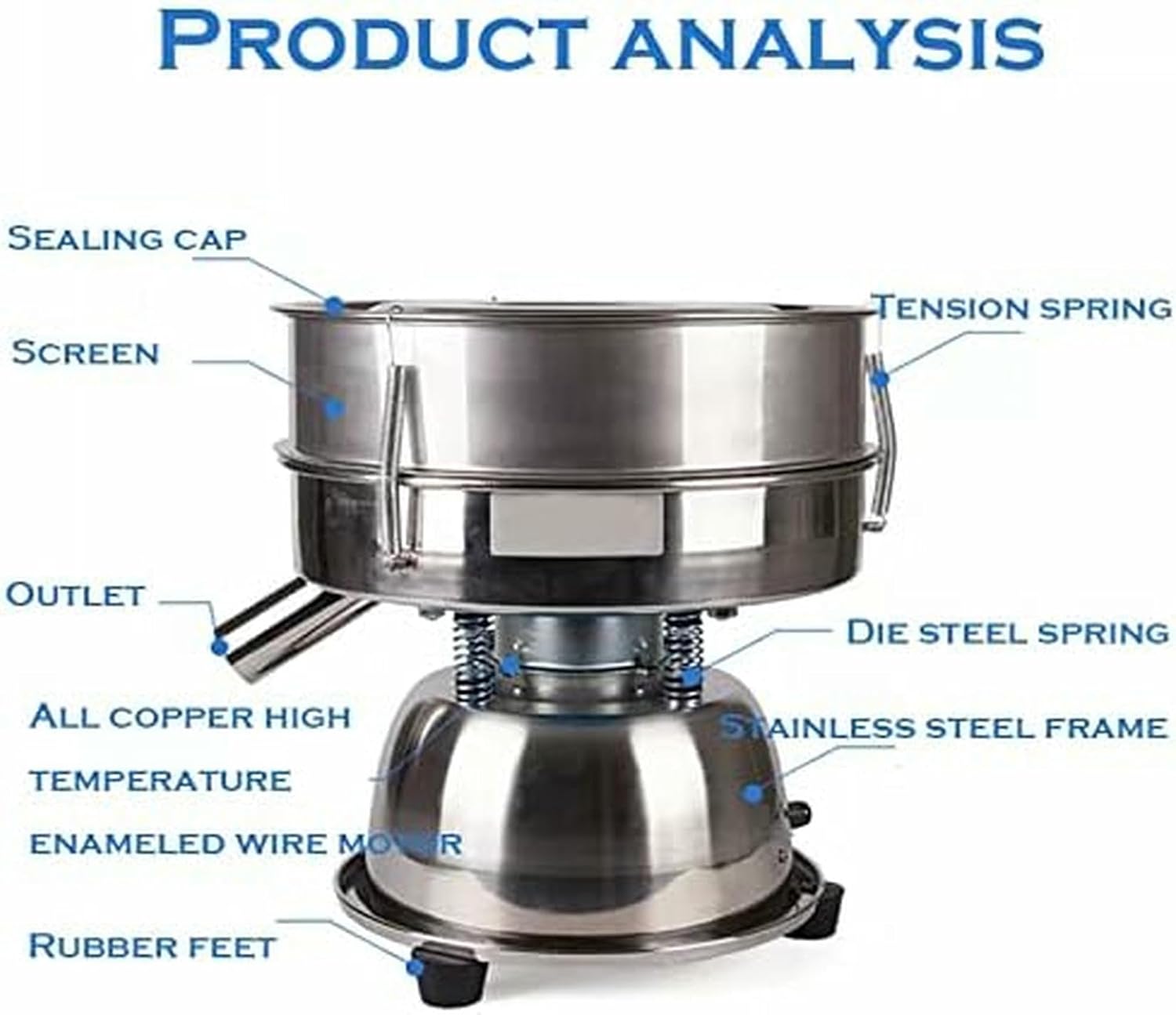 Mesh Electric Automatic Vibratory School 60/Automatic Vibratory School/Stainless Steel Industrial Steel and Grains ~/