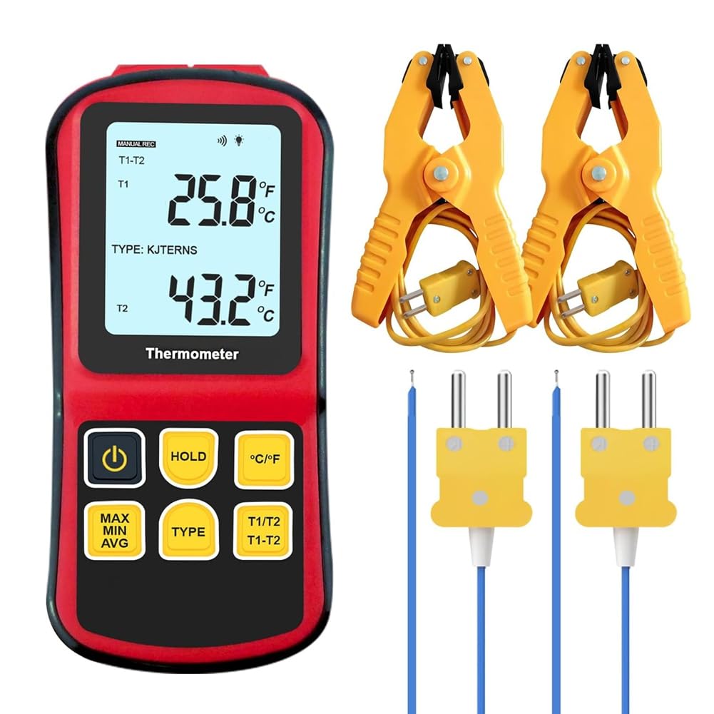 Thermomètre à thermocouple type K pour résoudre les pannes de climatisation avec pinces