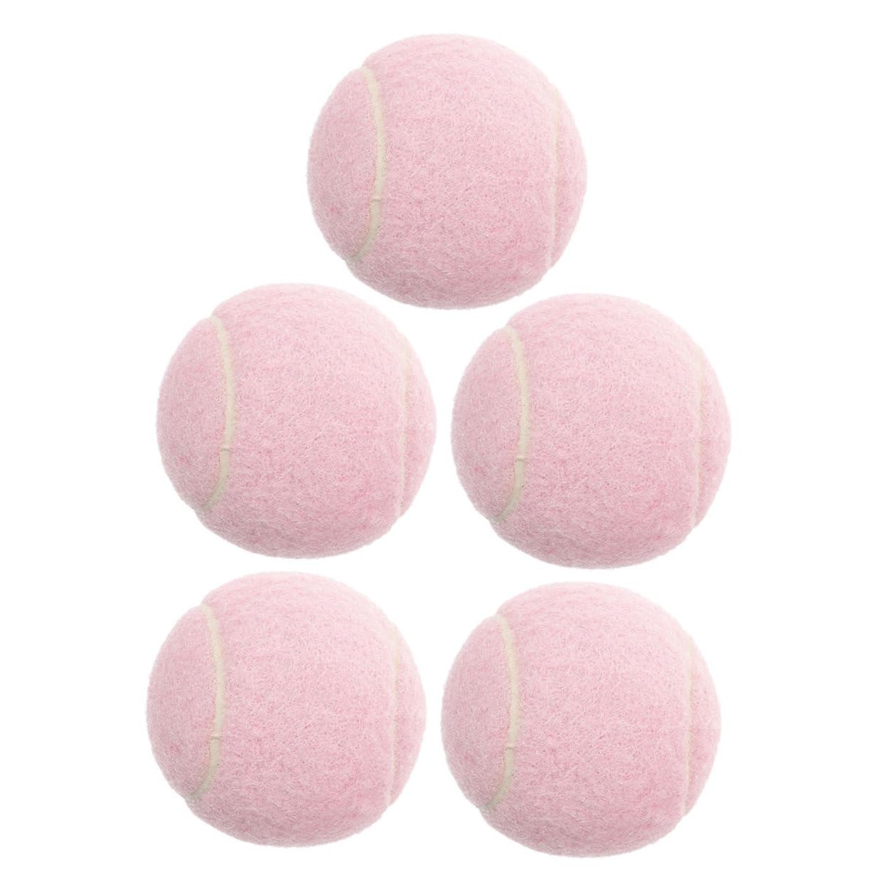 BCOATH Beginner Tennis Balls Set 5 Pcs Elastic Youth Balls Pink Ideal for Boys and Girls' Training and Matches Lightweight Playful Design
