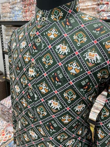 Image of FOXDX Men's Traditional Cotton Floral Printed Only Kurta