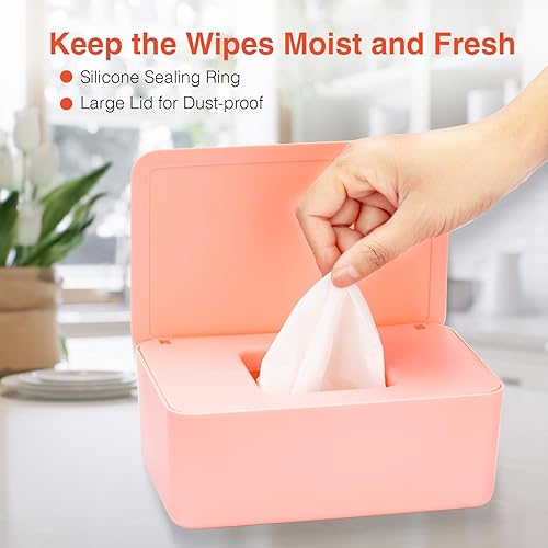 Miniatura 2 de Dispensador de toallitas para bebés, soporte para toallitas para bebés y adultos, mantiene el tejido húmedo fresco, funda antideslizante para