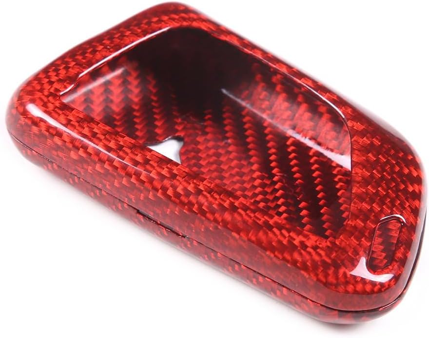 for Corvette C8 Real Dry Carbon Fiber Key Fob Case Cover Compatible with Corvette C8 2020-2024 2025,Car Smart Remote Key Fob Cover Case Protection Shell Accessories (Red)
