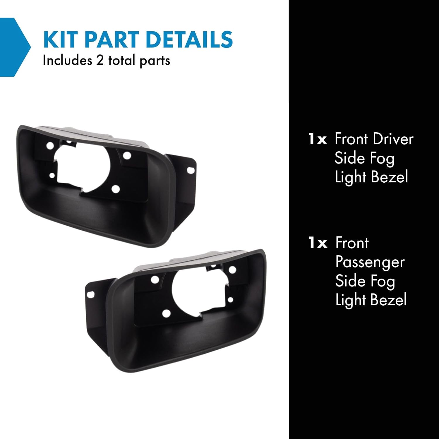 TRQ Front Fog Light Bracket Compatible with 2011-2014 Chevrolet Silverado 2500 HD Silverado 3500 HD GM1038162 GM1039162