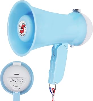 5 CORE Megaphone Bullhorn Speaker 15W Mini Battery Power Bull Horn w Siren 400 Yard Range