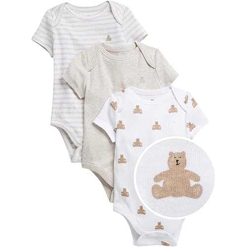 GAP unisex-baby 3-pack First Favourite Short Sleeve Bodysuit