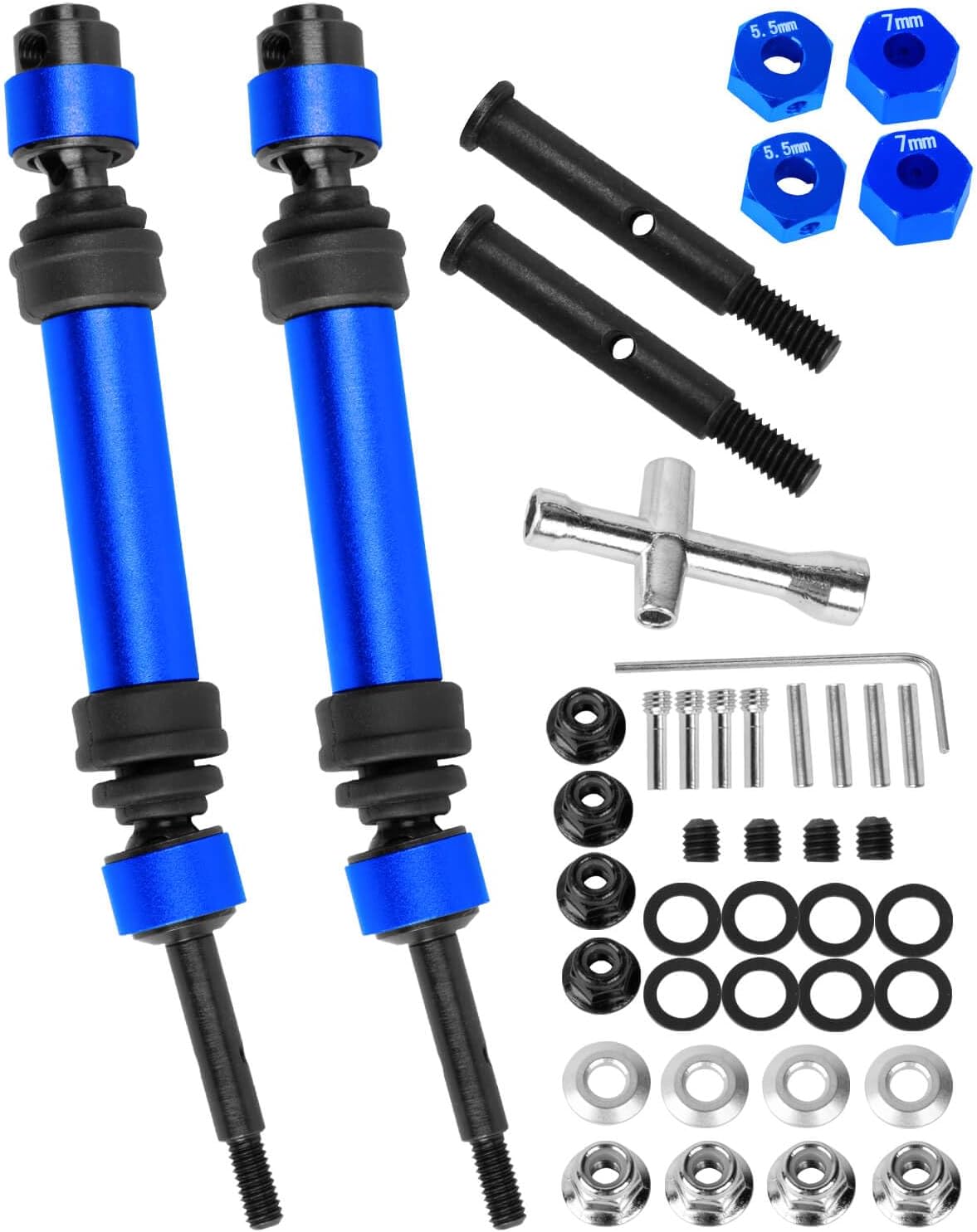 RC Rear Drive Shaft CVD & Front Axles Upgrades Part for 1/10 Slash 2WD/Slash VXL 2WD,Stainless Steel #45 Driveshaft with Hex,Colorful