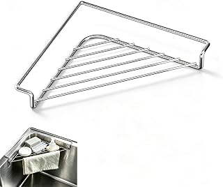 Stainless Steel Corner Sink Shelf, New 304 Sink Corner Drying Rack，1 pc