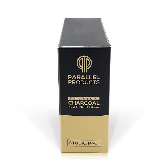 Parallel Products - Premium Eyebrow Mapping String for Microblading - Pre-Inked - 1 mm Charcoal Thread - Essential Brow Microblading Supplies - 15 Meters per Box (12 Pack)