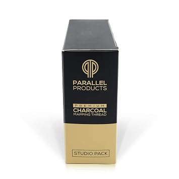 Parallel Products - Premium Eyebrow Mapping String for Microblading - Pre-Inked - 1 mm Charcoal Thread - Essential Brow Microblading Supplies - 15 Meters per Box (12 Pack)