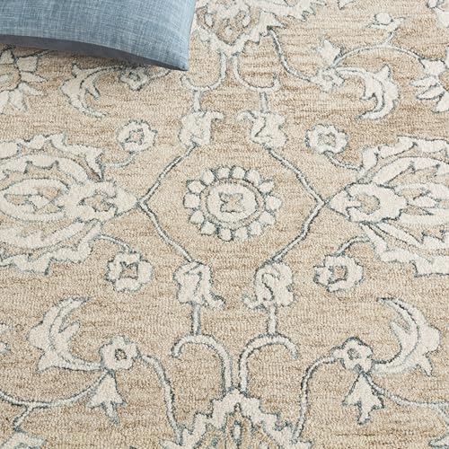 Tapete decorativo 6x9 beige e ivoire de lana miniatura 4