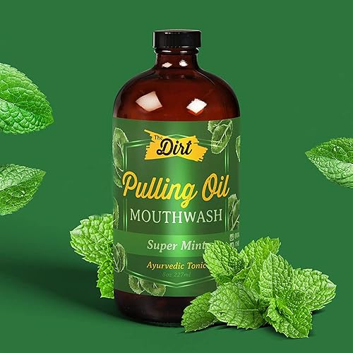 Miniatura 8 de THE DIRT Oil Pulling - Enjuague bucal sin gluten, aceite ayurvédico para dientes, elimina la placa, el sarro, el mal aliento y blanquea los dientes